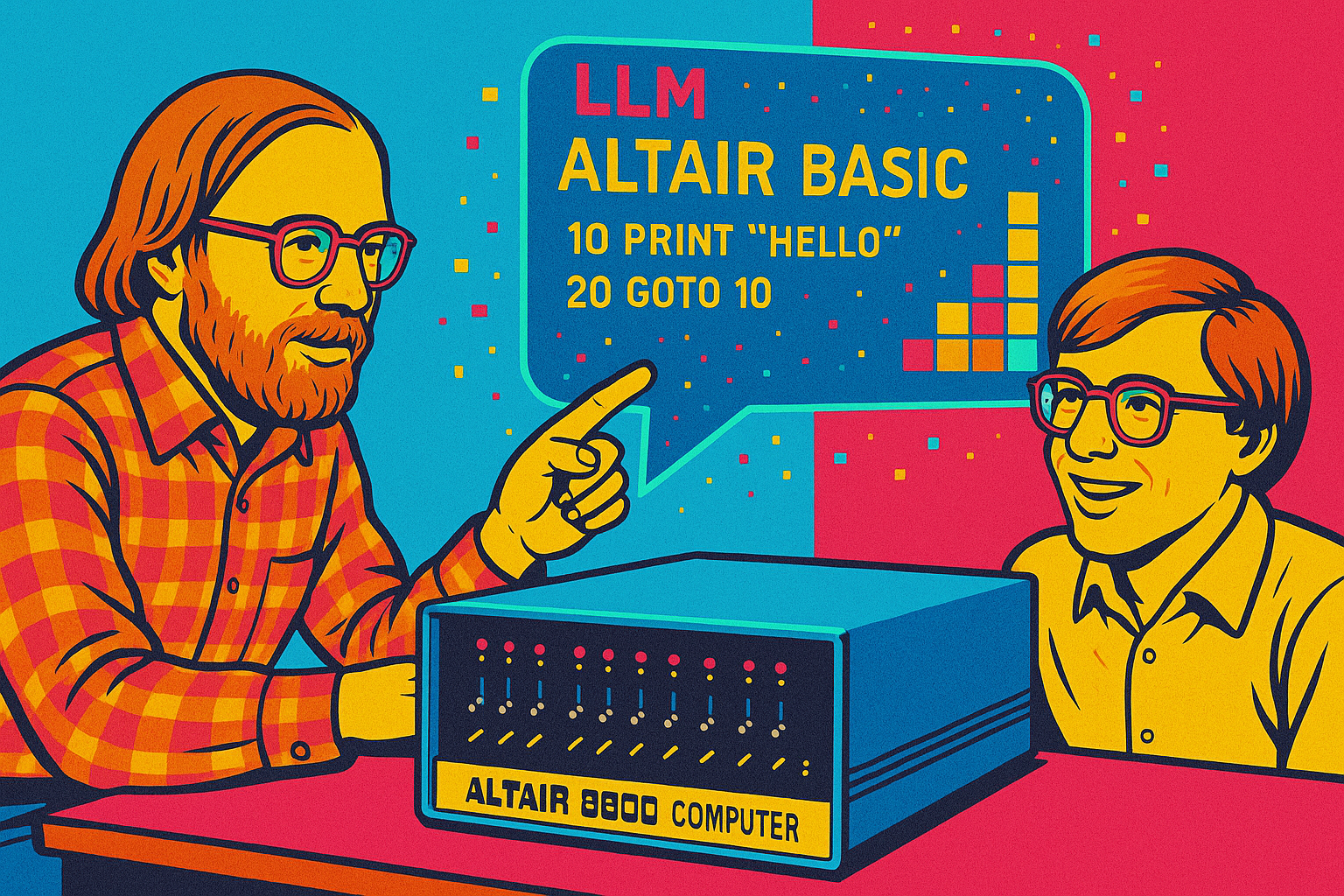 pop art of Bill Gates and Paul Allen