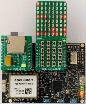 The gif shows the address and data bus LEDs in action